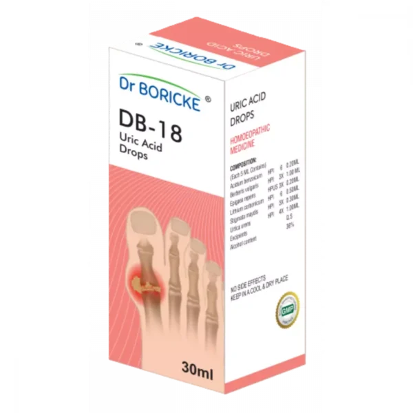 DB 18 Uric Acid Drops 30ml, Dr Boricke