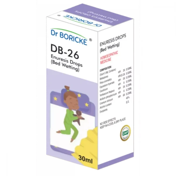 DB 26 Enuresis Drops (Bed Wetting) 30ml, Dr Boricke