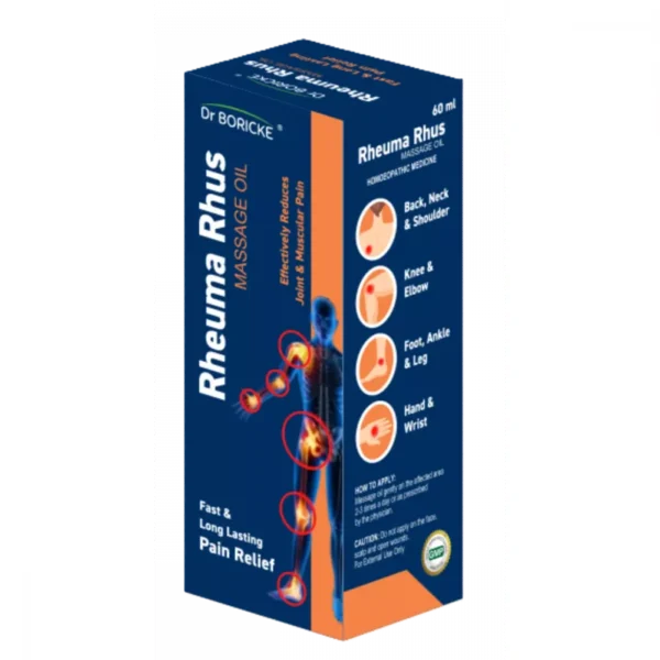 Rheuma Rhus Massage Oil 60ml, Dr Boricke