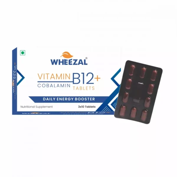 Vitamin B12+ Cobalamin Tablets 30tab, Wheezal