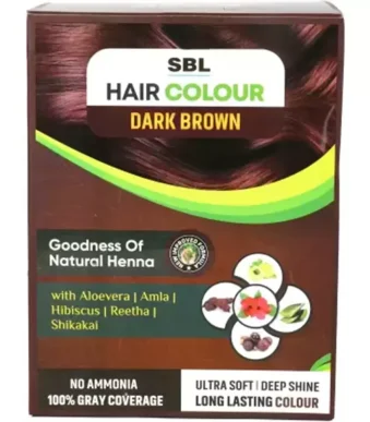 SBL Hair Color Dark Brown (12 Sachet Each 16g) (1Box)