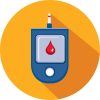 Vector illustration of a Blood Glucose  Medical Flat Designl themed Icon Set with shadow. Vector eps 10, fully editable.